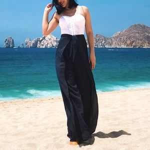 Navy and White Polkadot Pants